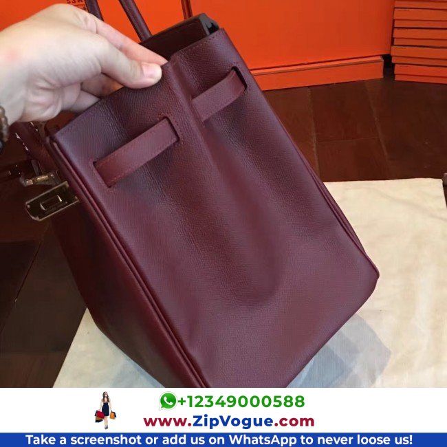 Hermes Bordeaux Epsom Birkin 40cm Lushentic AAAAA Grade Replica - Image 8