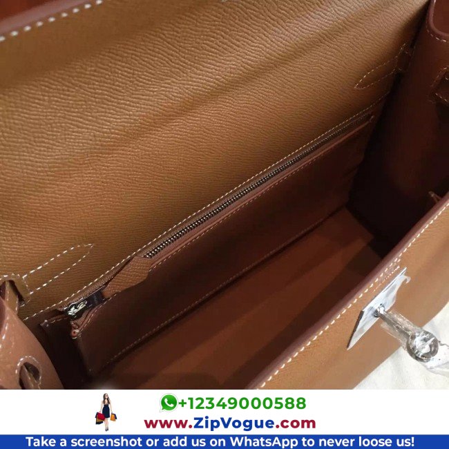 Hermes Brown Epsom Kelly 32cm Sellier Lushentic AAAAA Grade Replica - Image 3