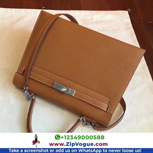 Hermes Brown Epsom Kelly 32cm Sellier Lushentic AAAAA Grade Replica - Image 4