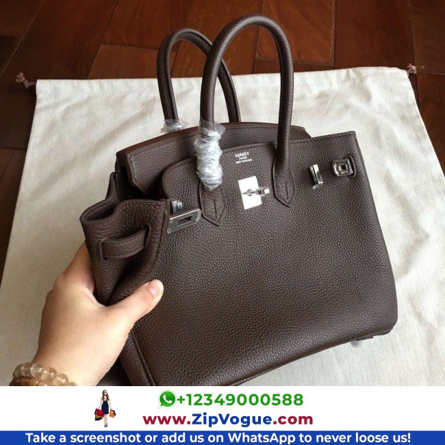 Hermes Cafe Clemence Birkin 25cm Lushentic Grade Replica - Image 4