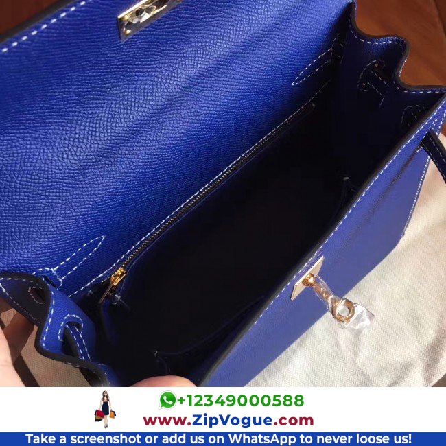Hermes Electric Blue Epsom Kelly 25cm Sellier Lushentic AAAAA Grade Replica - Image 2