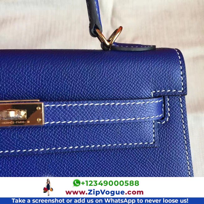 Hermes Electric Blue Epsom Kelly 25cm Sellier Lushentic AAAAA Grade Replica - Image 6