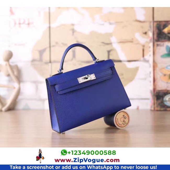 Hermes Electric Blue Epsom Kelly Mini II 20cm Lushentic AAAAA Grade Replica - Image 4