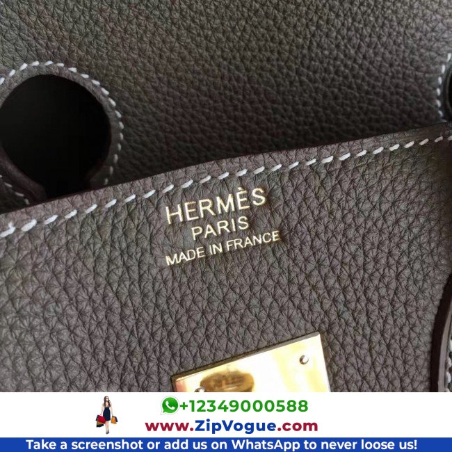 Hermes Etoupe Clemence Birkin 40cm Lushentic AAAAA Grade Replica - Image 4