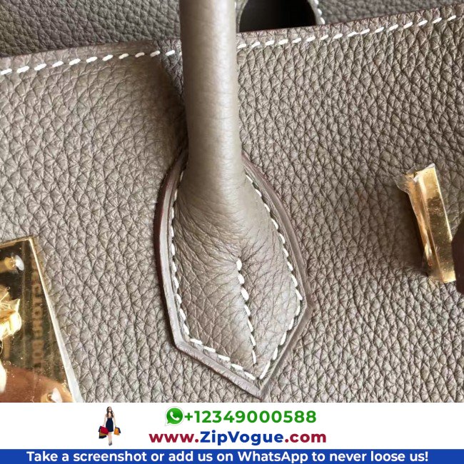 Hermes Etoupe Clemence Birkin 40cm Lushentic AAAAA Grade Replica - Image 8