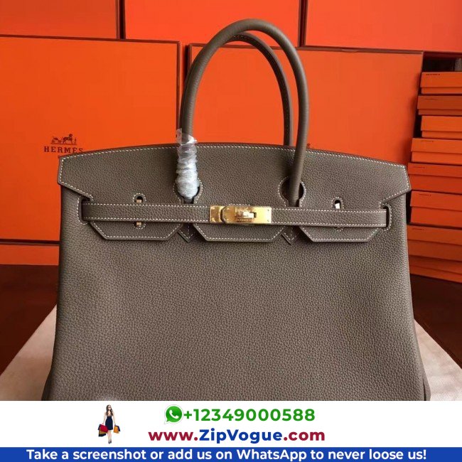 Hermes Etoupe Clemence Birkin 40cm Lushentic AAAAA Grade Replica