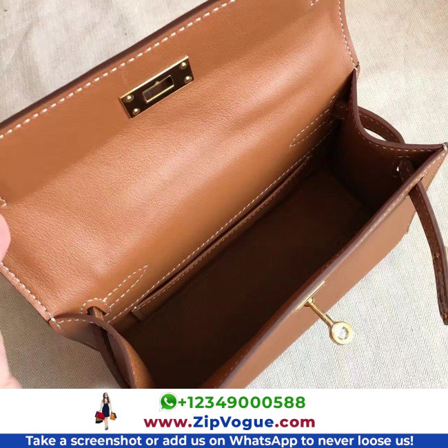 Hermes Gold Swift Kelly Mini II 20cm Lushentic AAAAA Grade Replica - Image 3