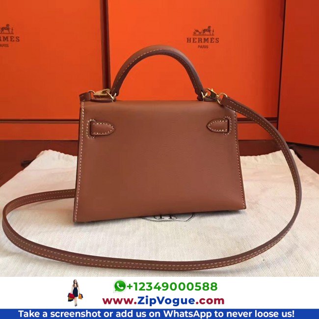 Hermes Gold Swift Kelly Mini II 20cm Lushentic AAAAA Grade Replica - Image 5
