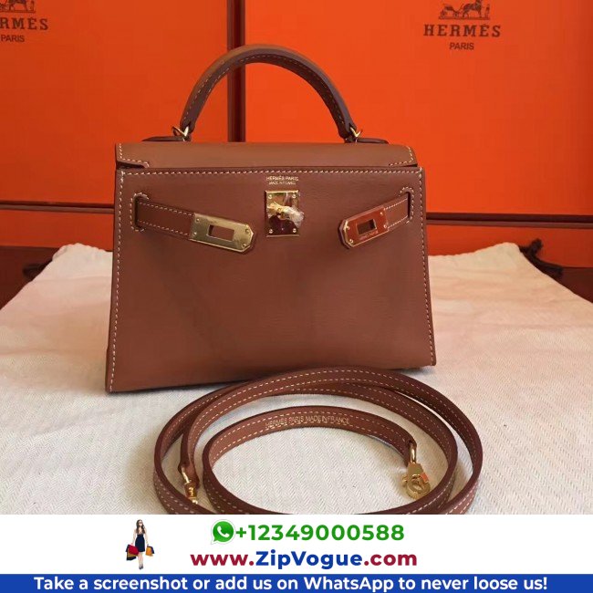 Hermes Gold Swift Kelly Mini II 20cm Lushentic AAAAA Grade Replica - Image 7