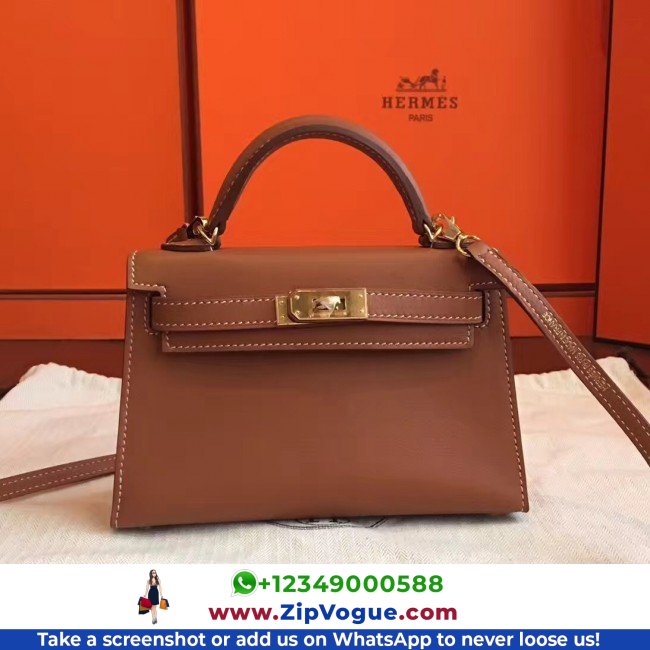 Hermes Gold Swift Kelly Mini II 20cm Lushentic AAAAA Grade Replica