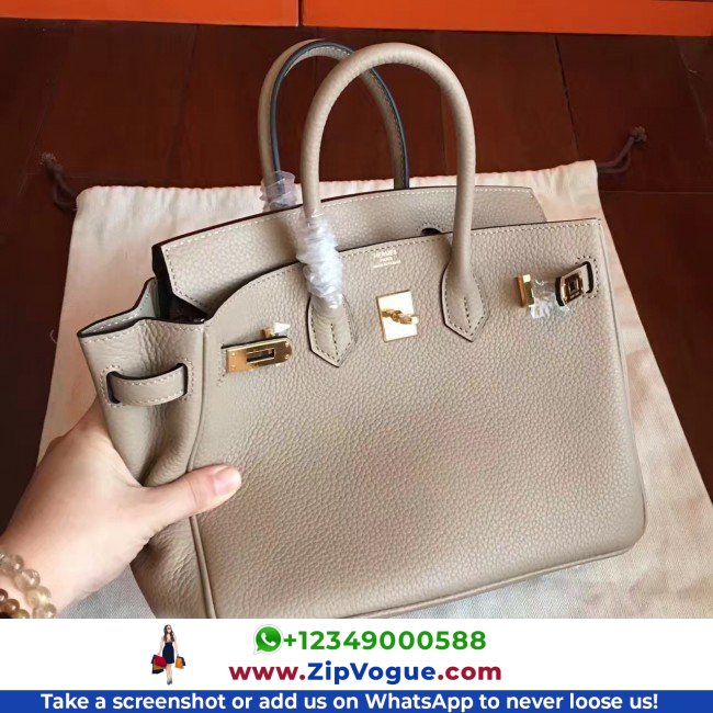 Hermes Grey Clemence Birkin 25cm Lushentic Grade Replica - Image 6