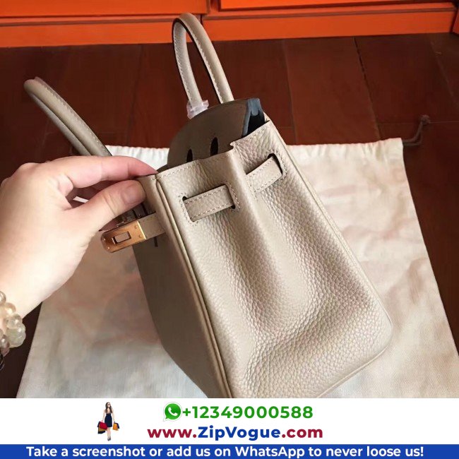 Hermes Grey Clemence Birkin 25cm Lushentic Grade Replica - Image 7