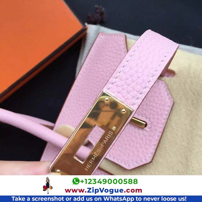 Hermes Pink Clemence Birkin 30cm Lushentic AAAAA Grade Replica - Image 3