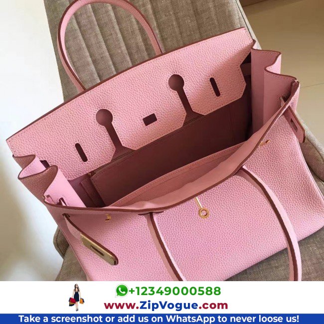 Hermes Pink Clemence Birkin 30cm Lushentic AAAAA Grade Replica - Image 6