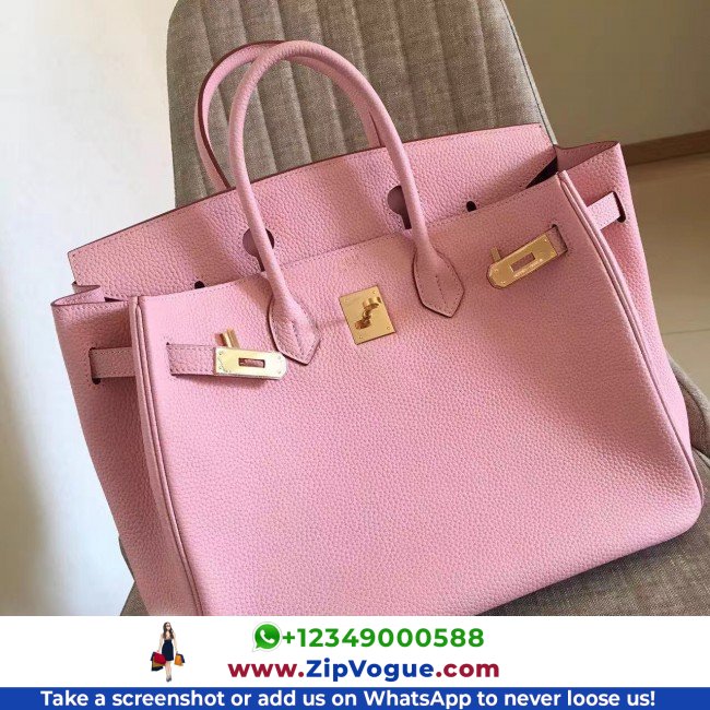 Hermes Pink Clemence Birkin 30cm Lushentic AAAAA Grade Replica - Image 7