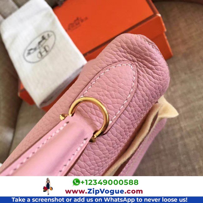 Hermes Pink Clemence Kelly Retourne 28cm Lushentic AAAAA Grade Replica - Image 2