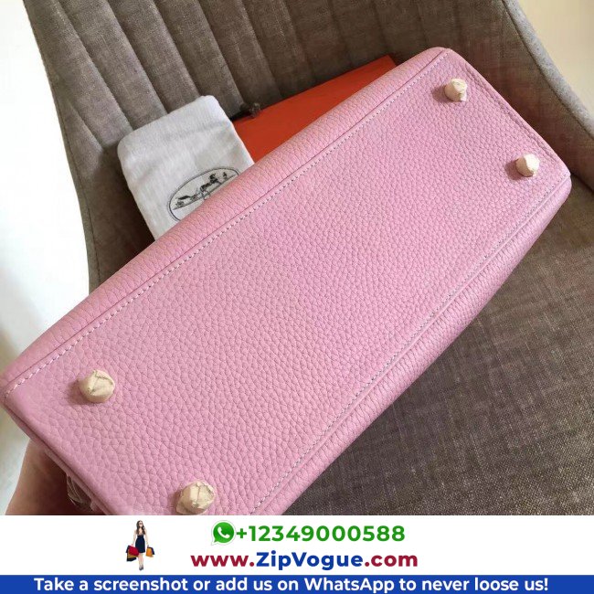 Hermes Pink Clemence Kelly Retourne 28cm Lushentic AAAAA Grade Replica - Image 3