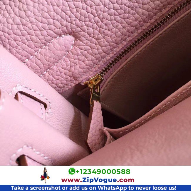 Hermes Pink Clemence Kelly Retourne 28cm Lushentic AAAAA Grade Replica - Image 5