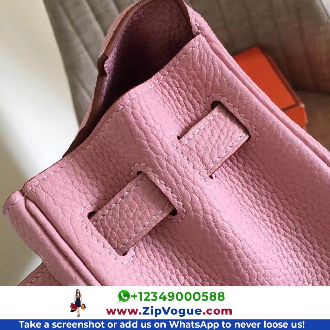 Hermes Pink Clemence Kelly Retourne 28cm Lushentic AAAAA Grade Replica - Image 7