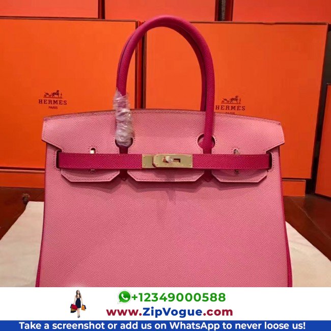 Hermes Pink Espom Horseshoe Brikin 30cm Lushentic AAAAA Grade Replica - Image 4