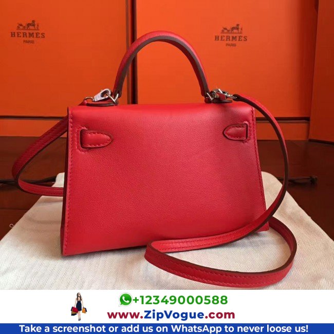 Hermes Red Swift Kelly Mini II 20cm Lushentic AAAAA Grade Replica - Image 3