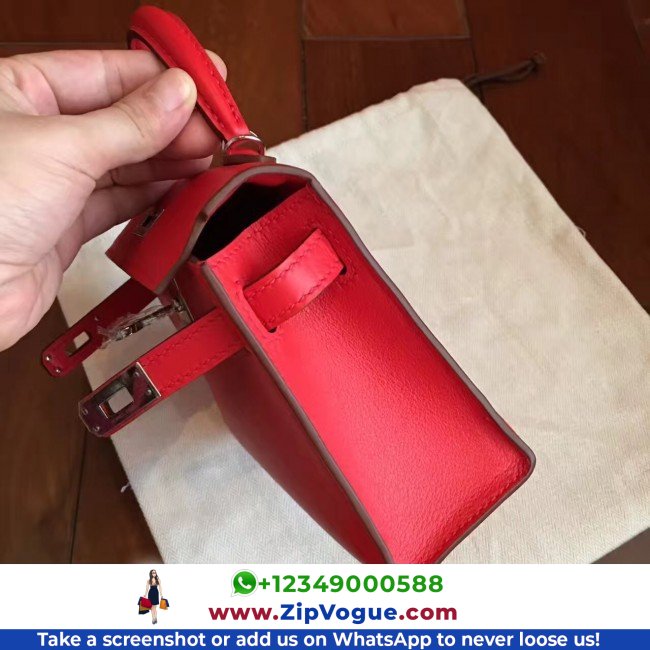 Hermes Red Swift Kelly Mini II 20cm Lushentic AAAAA Grade Replica - Image 4