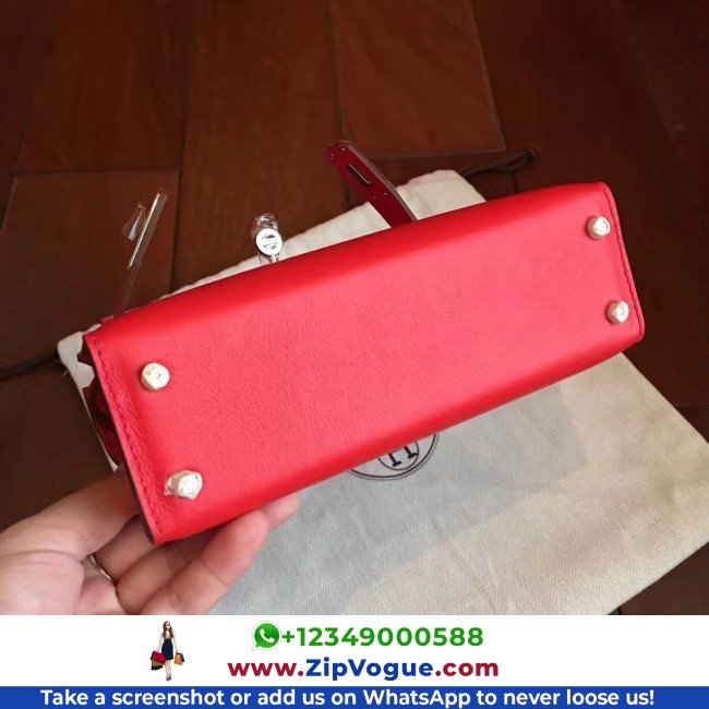 Hermes Red Swift Kelly Mini II 20cm Lushentic AAAAA Grade Replica - Image 5