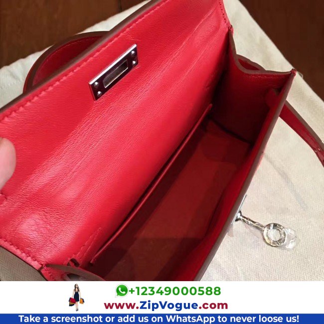 Hermes Red Swift Kelly Mini II 20cm Lushentic AAAAA Grade Replica - Image 6