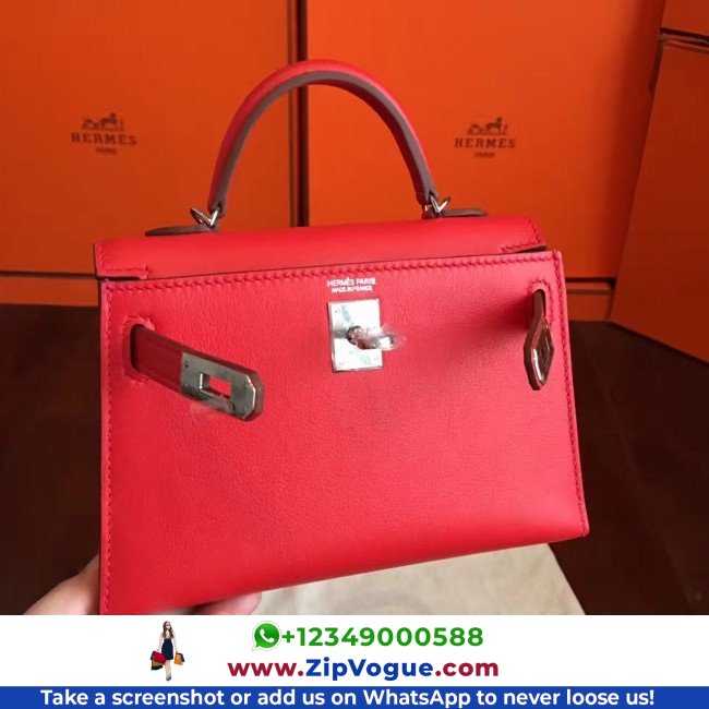 Hermes Red Swift Kelly Mini II 20cm Lushentic AAAAA Grade Replica - Image 8