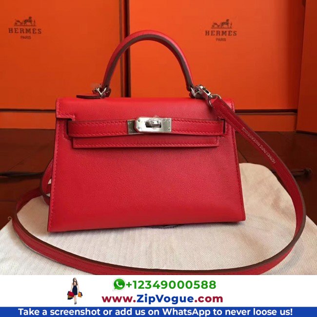 Hermes Red Swift Kelly Mini II 20cm Lushentic AAAAA Grade Replica
