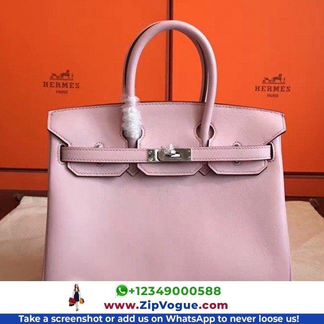 Hermes Rose Dragee Swift Birkin 25cm Lushentic Grade Replica - Image 3