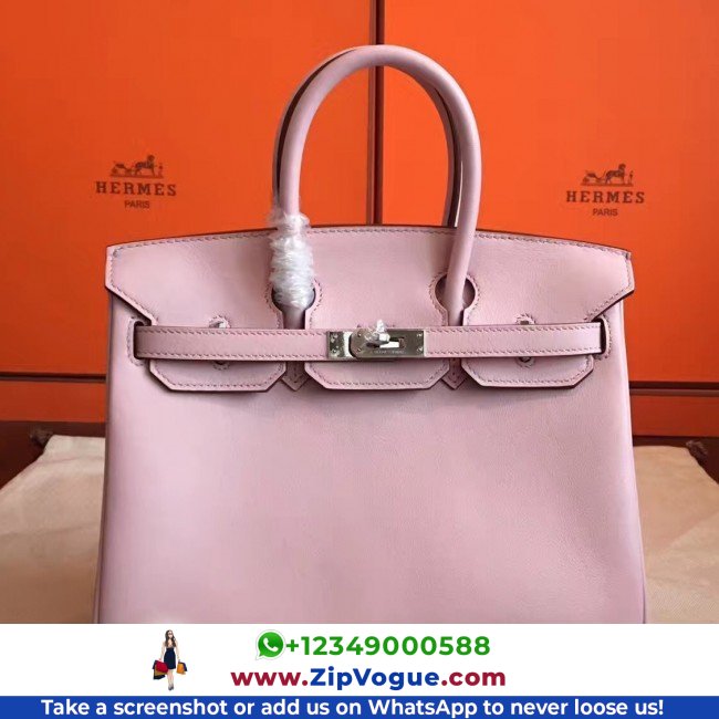 Hermes Rose Dragee Swift Birkin 25cm Lushentic Grade Replica