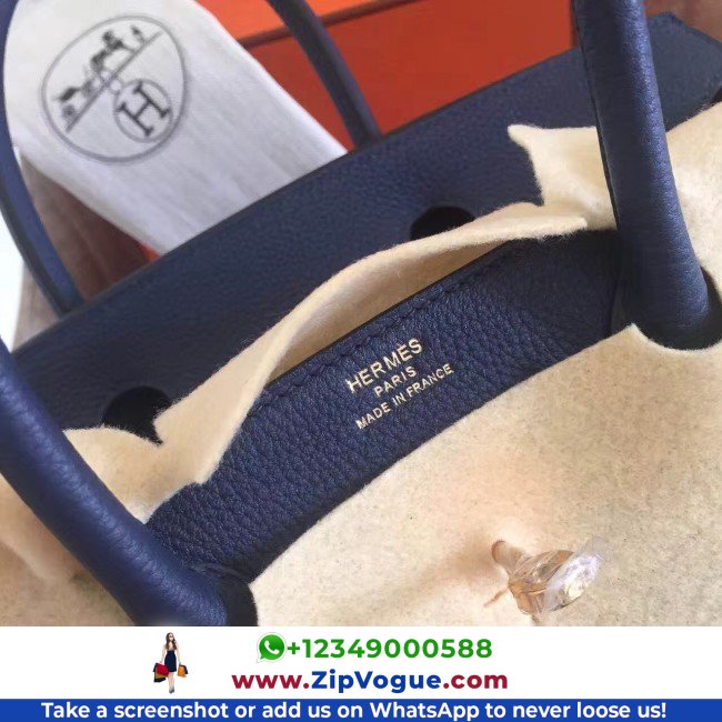 Hermes Sapphire Clemence Birkin 35cm Lushentic AAAAA Grade Replica - Image 4