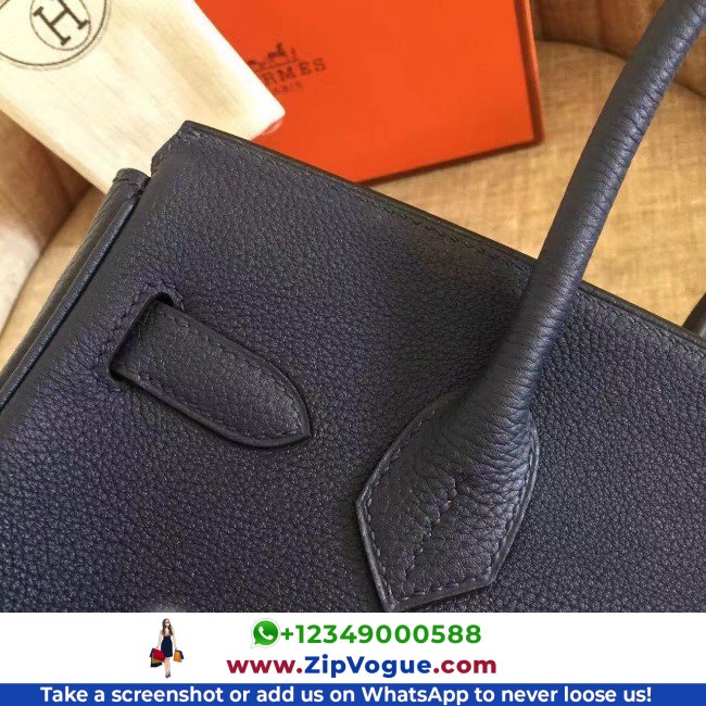 Hermes Sapphire Clemence Birkin 35cm Lushentic AAAAA Grade Replica - Image 5