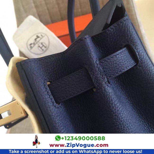 Hermes Sapphire Clemence Birkin 35cm Lushentic AAAAA Grade Replica - Image 6