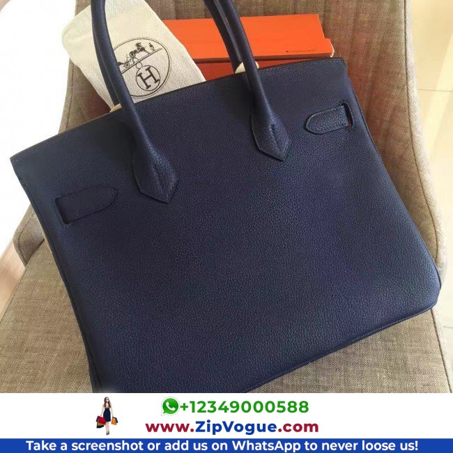 Hermes Sapphire Clemence Birkin 35cm Lushentic AAAAA Grade Replica - Image 8