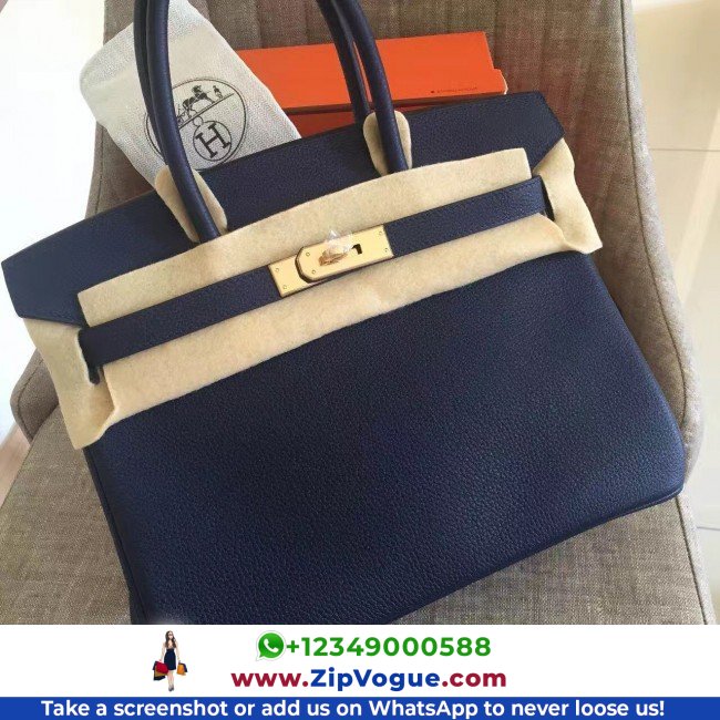 Hermes Sapphire Clemence Birkin 35cm Lushentic AAAAA Grade Replica