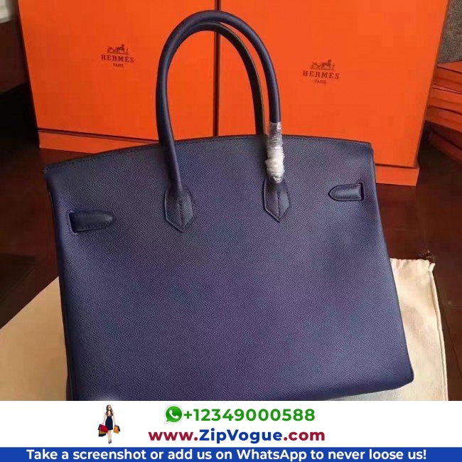 Hermes Sapphire Epsom Birkin 30cm Lushentic AAAAA Grade Replica - Image 2