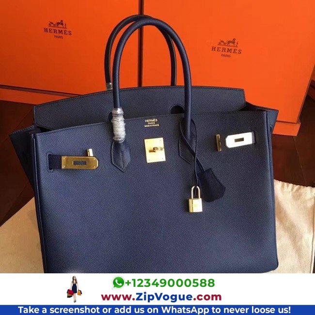 Hermes Sapphire Epsom Birkin 35cm Lushentic AAAAA Grade Replica - Image 5
