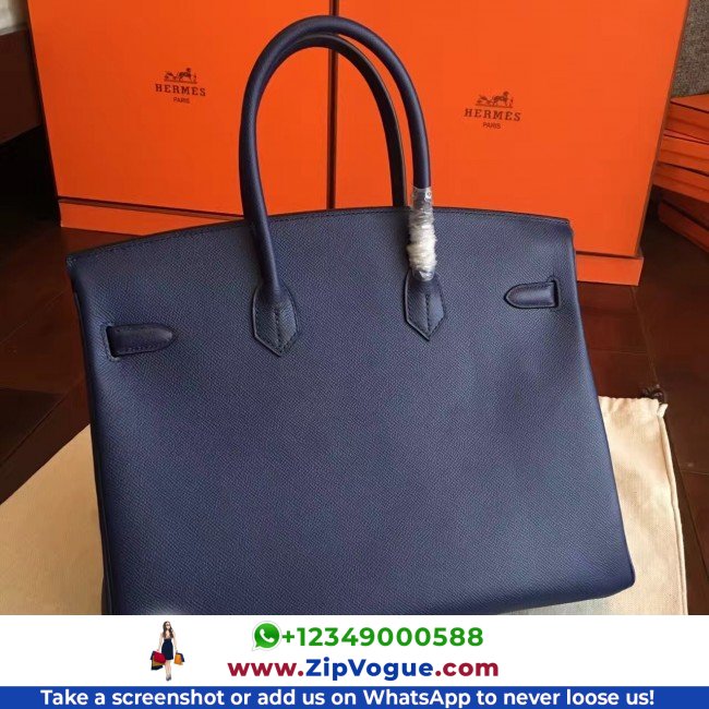 Hermes Sapphire Epsom Birkin 35cm Lushentic AAAAA Grade Replica - Image 6