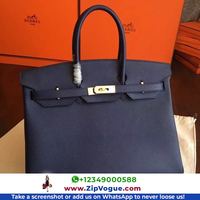 Hermes Sapphire Epsom Birkin 35cm Lushentic AAAAA Grade Replica