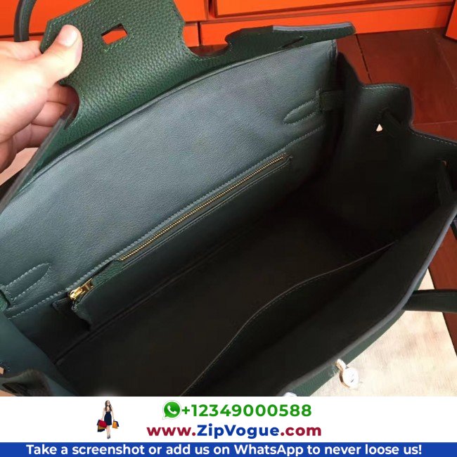 Hermes Vert Clemence Birkin 35cm Lushentic AAAAA Grade Replica - Image 2