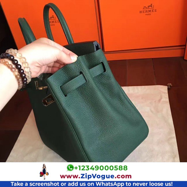 Hermes Vert Clemence Birkin 35cm Lushentic AAAAA Grade Replica - Image 4