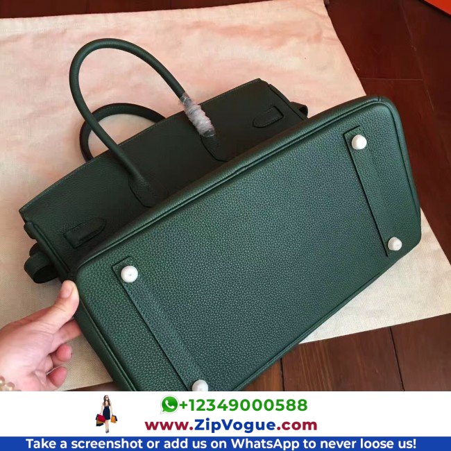 Hermes Vert Clemence Birkin 35cm Lushentic AAAAA Grade Replica - Image 8