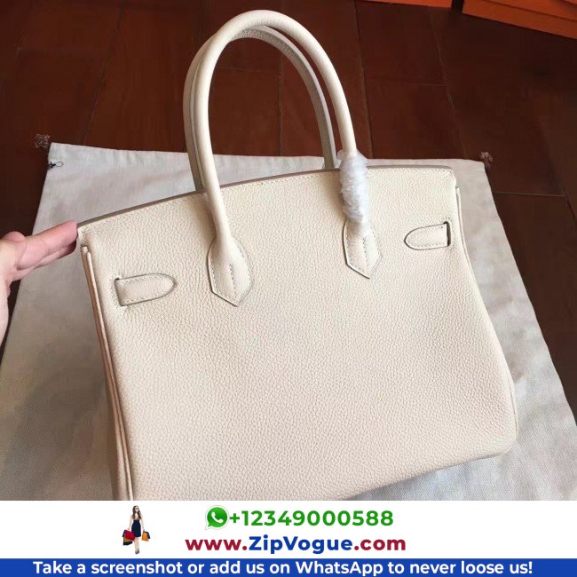 Hermes Beige Clemence Birkin 30cm Lushentic AAAAA Grade Replica - Image 3