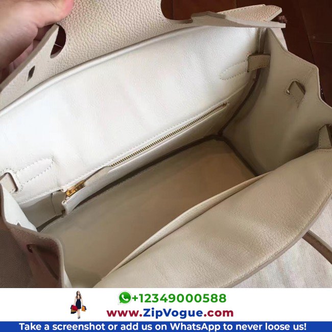 Hermes Beige Clemence Birkin 30cm Lushentic AAAAA Grade Replica - Image 4