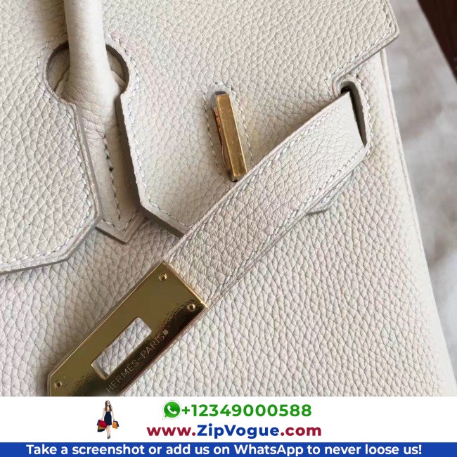 Hermes Beige Clemence Birkin 30cm Lushentic AAAAA Grade Replica - Image 7