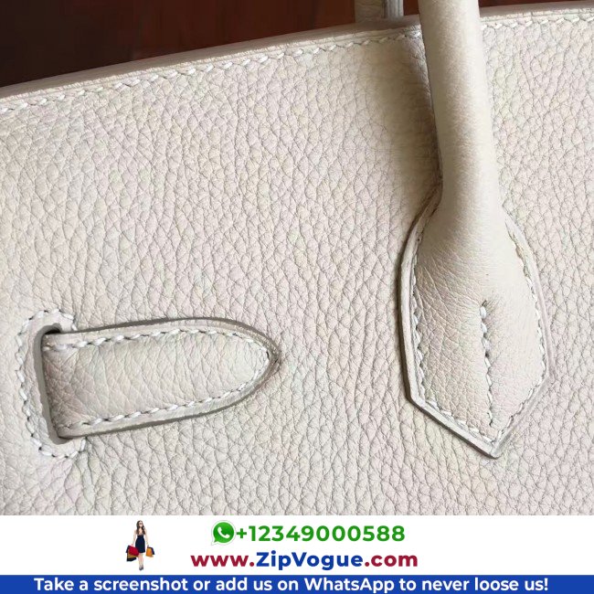 Hermes Beige Clemence Birkin 30cm Lushentic AAAAA Grade Replica - Image 8