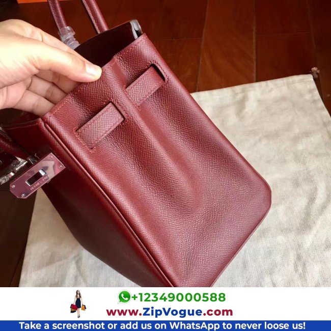Hermes Bordeaux Epsom Birkin 35cm Lushentic AAAAA Grade Replica - Image 6
