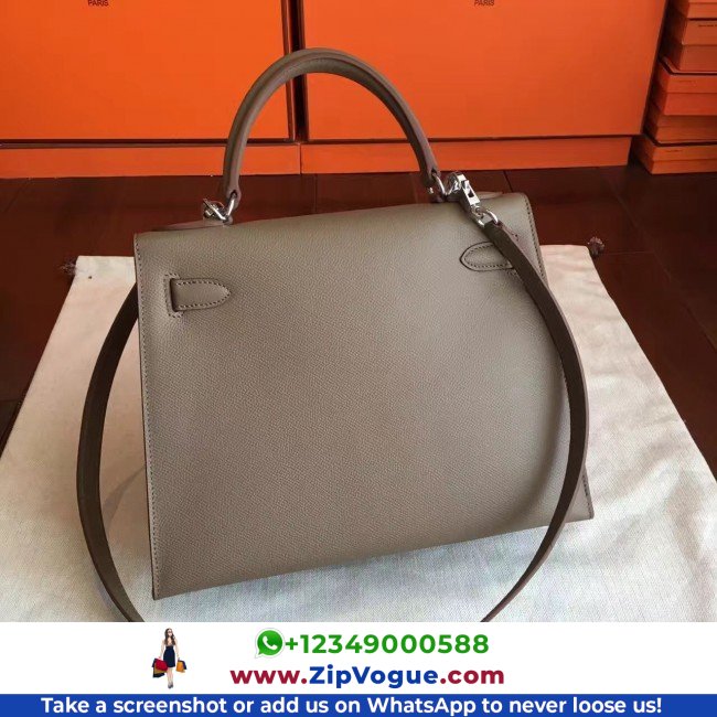 Hermes Etoupe Epsom Kelly 32cm Sellier Lushentic AAAAA Grade Replica - Image 4